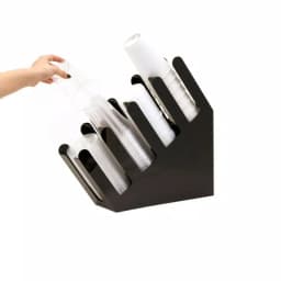 Mind Reader 4-Compartment Stainless Steel Cup and Lid Organizer, Black thumbnail 6