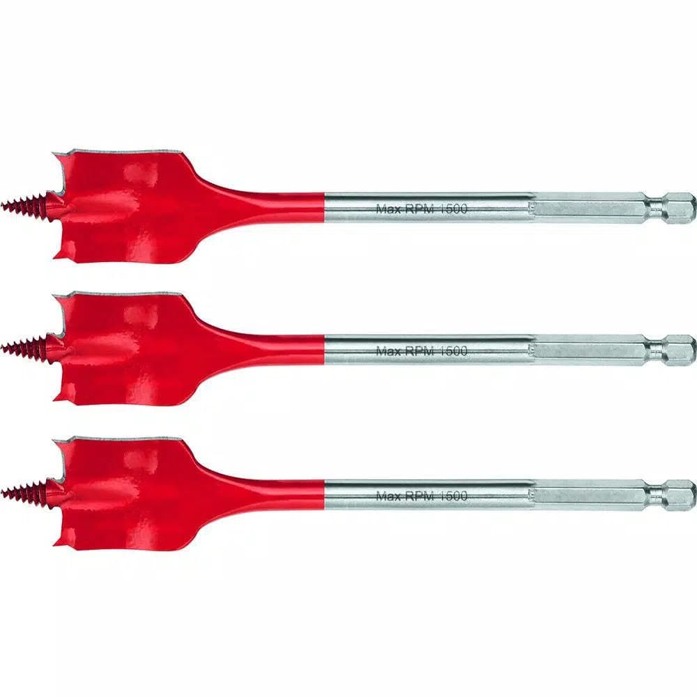 Hilti 1 in. x 6 in. High Speed Wood Spade Bits, 3-Piece Set