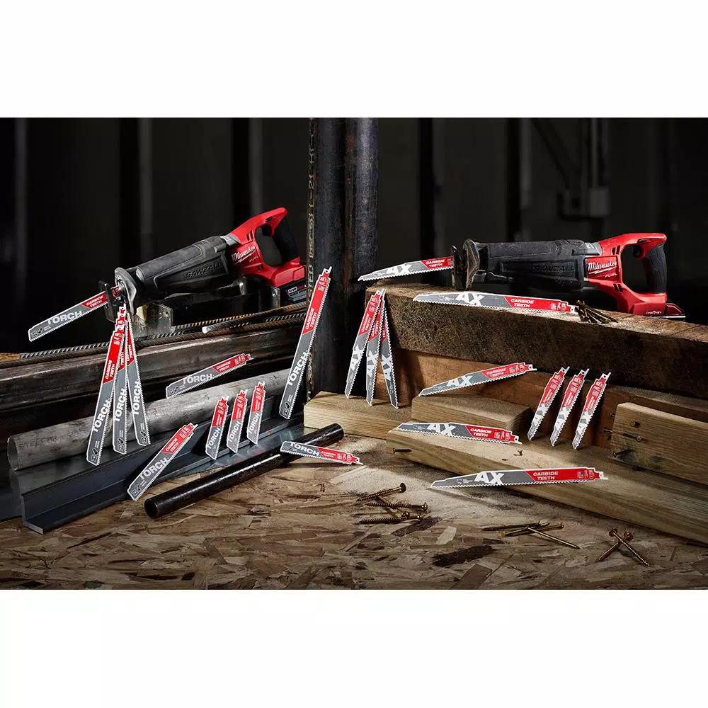 Milwaukee 6 in. 7 TPI The TORCH Carbide & Nitrus Carbide Reciprocating Saw Blade 4-Pack