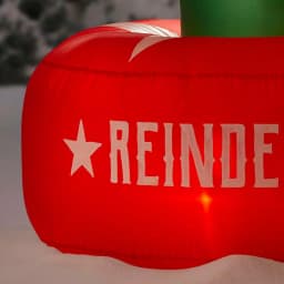 Airblown 6.5 ft. Animated Airblown Inflatable Santa and Reindeer Rodeo Scene with Lights thumbnail 5