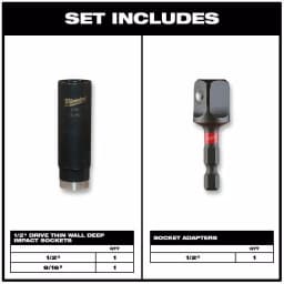 Milwaukee SHOCKWAVE 1/2 in. Impact Duty Deep Well Socket Set, 3-Piece SAE thumbnail 2