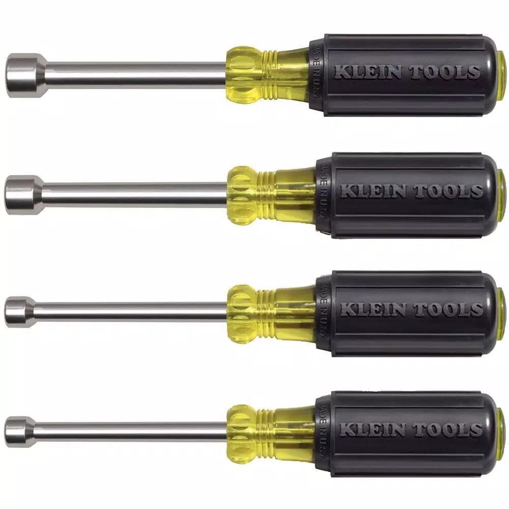 Klein Tools 633 4-Piece Nut Driver Set with Cushion-Grip Handles