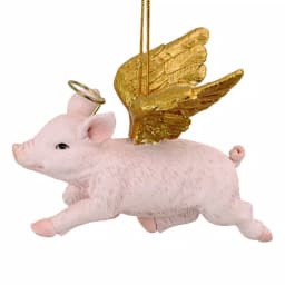 Design Toscano Hog Heaven Flying Pig Angel Holiday Ornament thumbnail 3