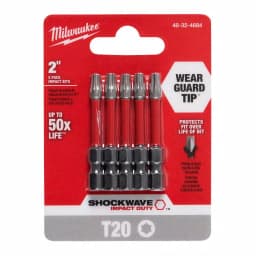 Milwaukee SHOCKWAVE Torx #20 2 in. Impact Duty Steel Screwdriver Bits, 5-Pack thumbnail 2