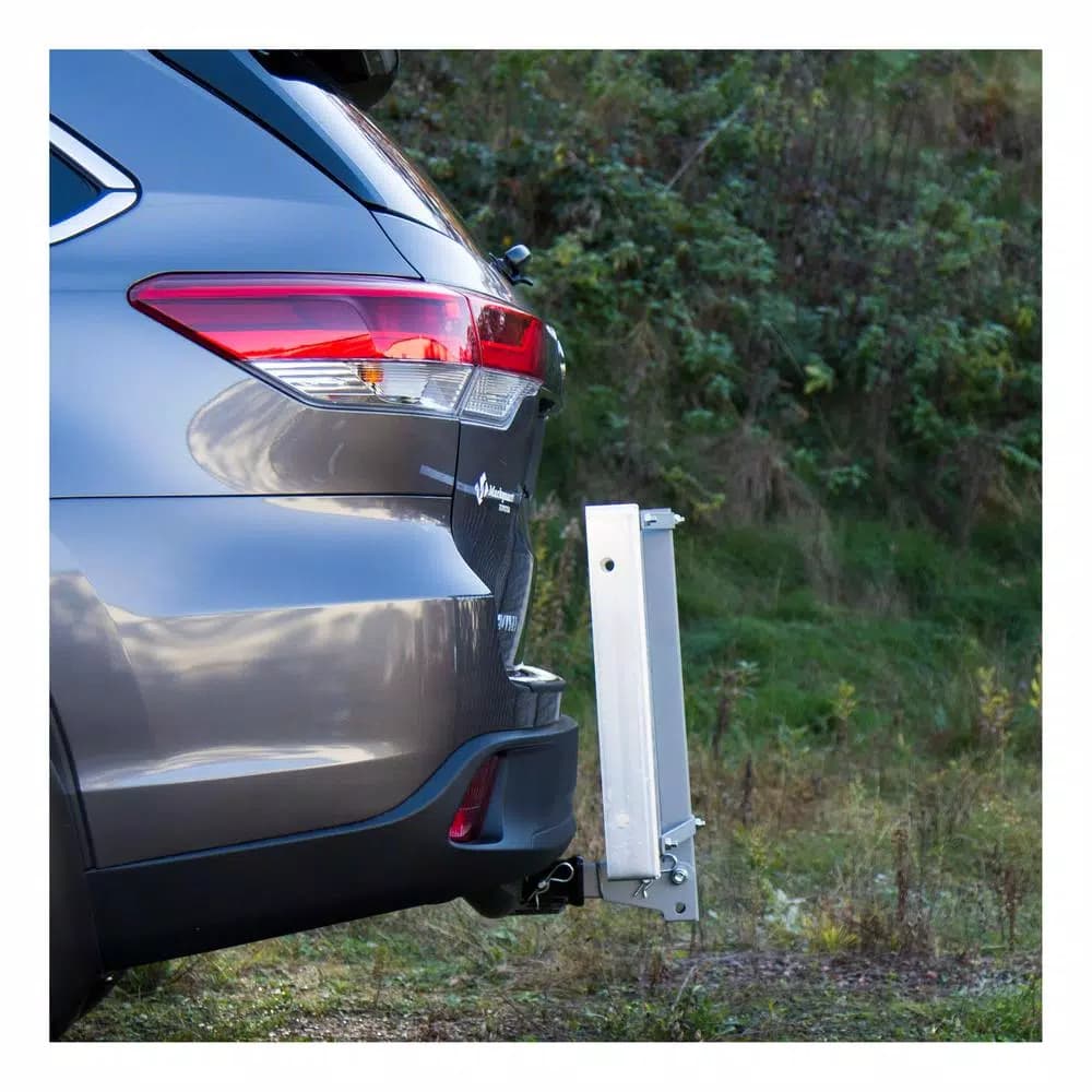 CURT 60" x 20" Aluminum Tray-Style Cargo Carrier with 2" Folding Shank, 500 lb. Capacity