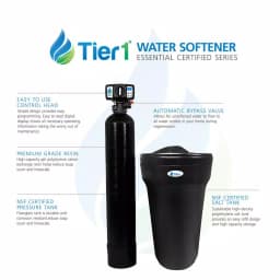 Tier1 Essential Series 48,000 Grain High Efficiency Digital Water Softener - Black thumbnail 3