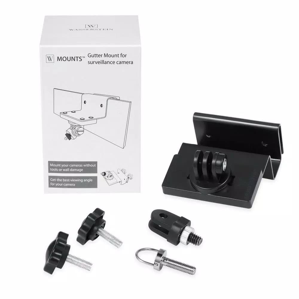 Wasserstein Weatherproof Gutter Mount for Arlo Pro, Ultra, Go, and Essential Security Cameras (Black)