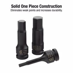 SUNEX TOOLS Sunex 2637 1/4 in. Drive SAE and Metric Impact Socket Set, 20-Piece thumbnail 3