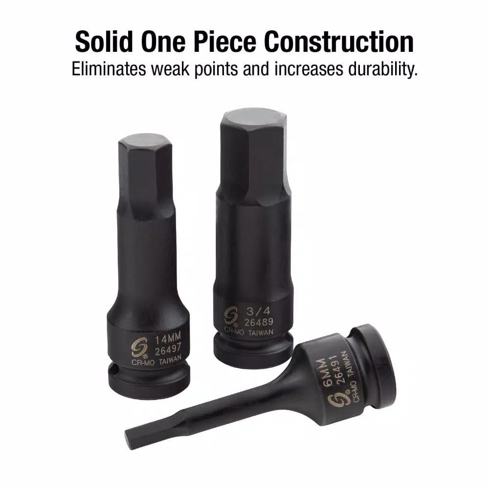 SUNEX TOOLS Sunex 2637 1/4 in. Drive SAE and Metric Impact Socket Set, 20-Piece