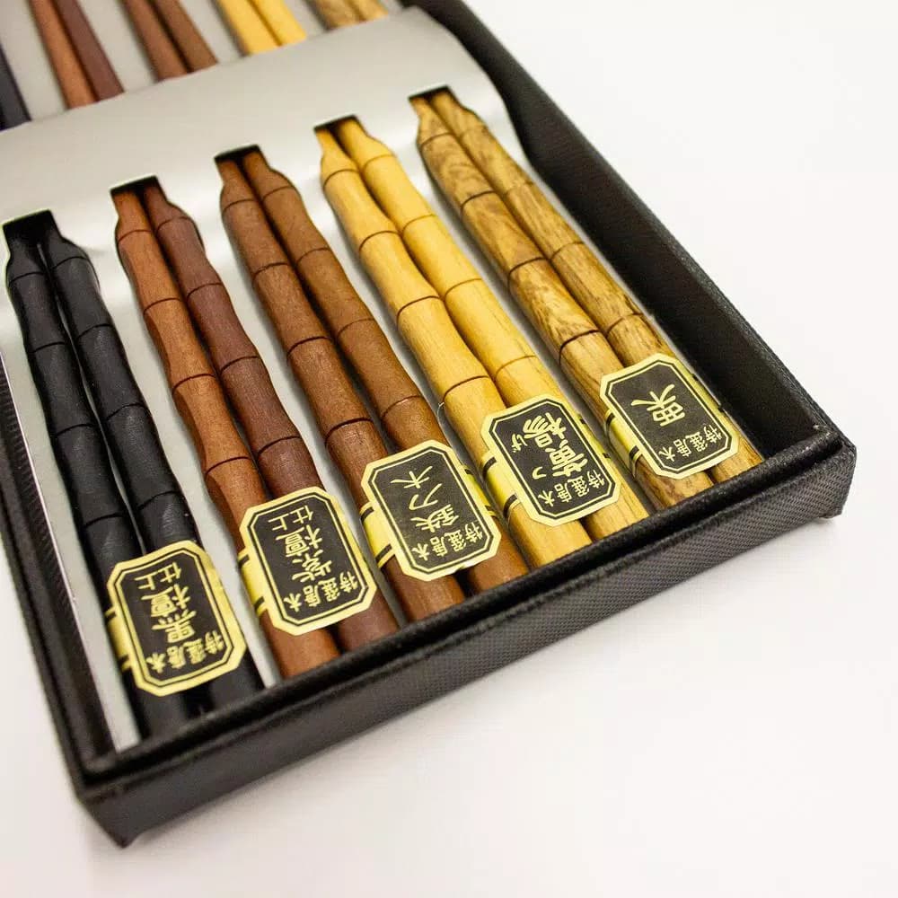 BergHOFF Bohemian Bamboo Chopsticks, Multi-Color Set of 5 Pairs