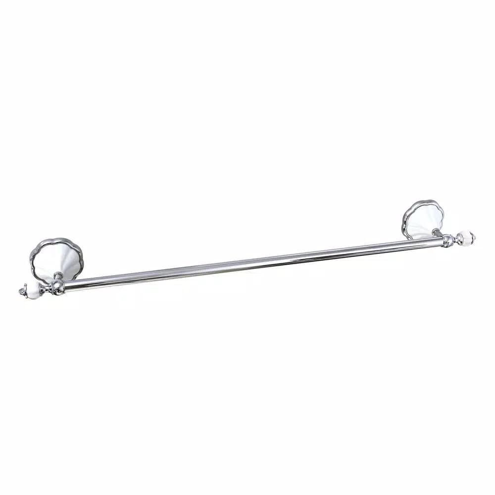 MODONA Flora 4-Piece Bathroom Accessories Set - White Porcelain & Polished Chrome