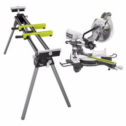 RYOBI 15 Amp 10 in. Sliding Compound Miter Saw with Universal Quickstand Kit thumbnail 1