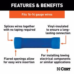 CURT Butt Connectors, 16-14 Gauge Wire, Blue, 100-Pack thumbnail 3