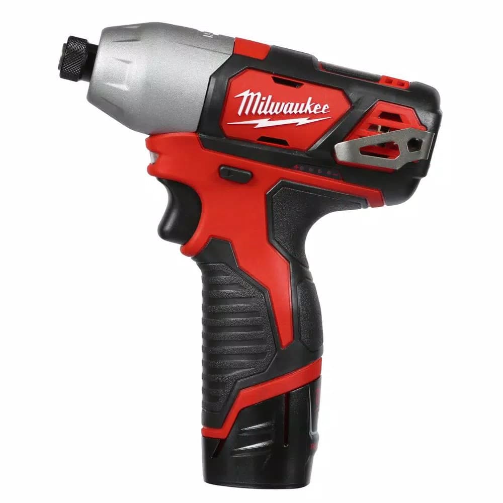 Milwaukee M12 12V Lithium-Ion Cordless 1/4 in. Hex Impact Driver Kit with (2) 1.5Ah Batteries, Charger & Case