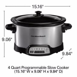 Hamilton Beach 4 Qt. Stainless Steel Programmable Slow Cooker with Built-In Timer thumbnail 2