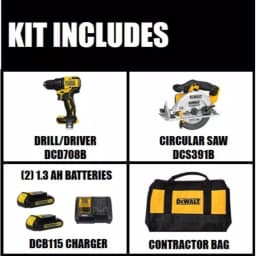 DEWALT 20V MAX ATOMIC Brushless 1/2 in. Drill/Driver and 6-1/2 in. Circular Saw Combo Kit thumbnail 2