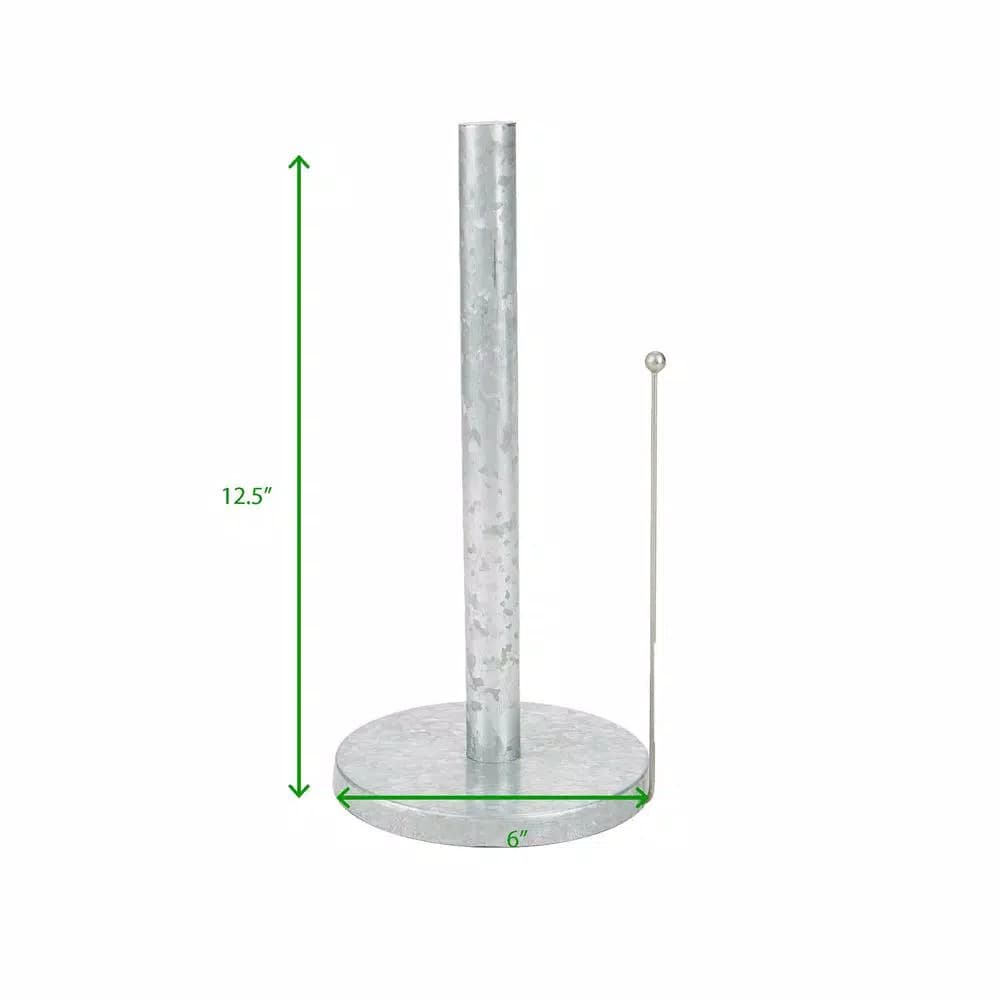 Mind Reader Silver Galvanized Steel Freestanding Paper Towel Holder - Multi-Purpose Countertop Stand