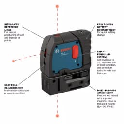 Bosch 100 ft. Self-Leveling 3-Point Laser Level with Mounting Strap and Belt Pouch thumbnail 2