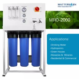 Matterhorn 2,000 GPD Commercial Reverse Osmosis System for Drinking Water and Hydroponics thumbnail 1