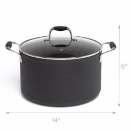 Ecolution Symphony 8 qt. Aluminum Nonstick Stock Pot with Glass Lid, Slate thumbnail 2