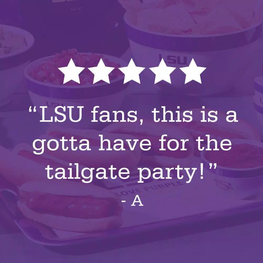 College Kitchen Collection LSU Tigers Serve 'n Score Party Platter, 16 x 12.5 Inch, Purple