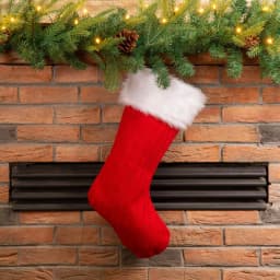 Glitzhome 20 in. Red Knitted Christmas Stocking with Faux Fur Cuff thumbnail 8