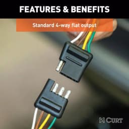 CURT 4-Way Flat Trailer Connector Plug & Socket with 72" Wires thumbnail 4