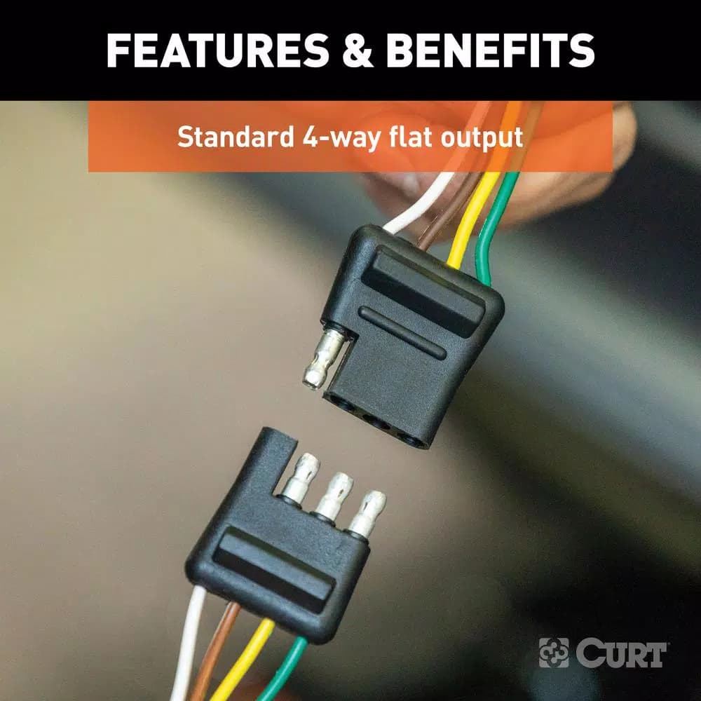 CURT 4-Way Flat Trailer Connector Plug & Socket with 72" Wires