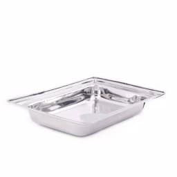 Old Dutch 8 Qt. Rectangular Polished Nickel over Stainless Steel Chafing Dish with Iron Stand thumbnail 2