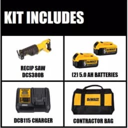 DEWALT 20V MAX Cordless Reciprocating Saw Kit with (2) 5.0 Ah Batteries and Charger thumbnail 2