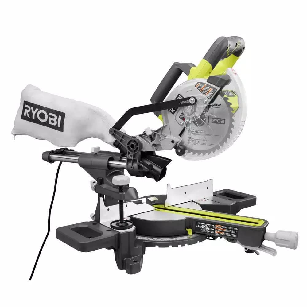 RYOBI 7-1/4 in. Compound Sliding Miter Saw, 10 Amp, 5350 rpm
