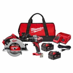 Milwaukee M18 Brushless 2-Tool Combo Kit: 1/2 in. Hammer Drill and 7-1/4 in. Circular Saw with (2) 4.0 Ah Batteries thumbnail 1
