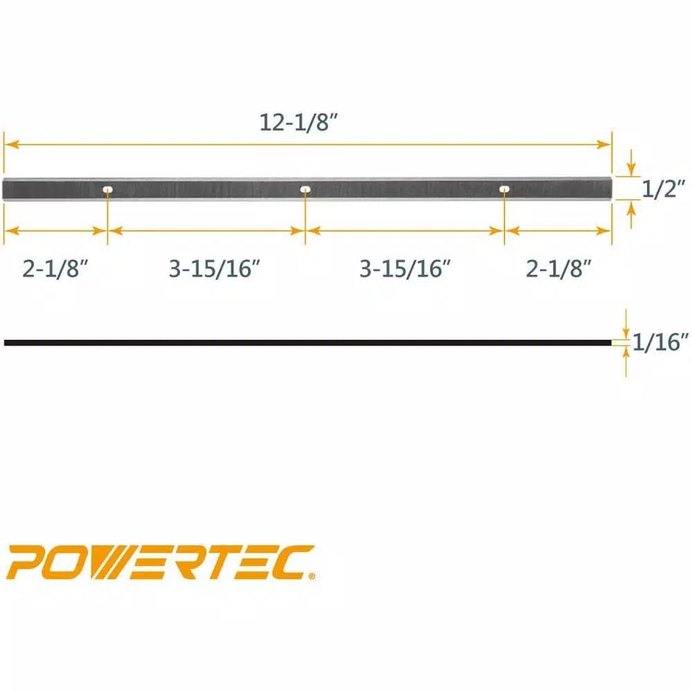POWERTEC 12 in. High-Speed Steel Planer Knives, Set of 2