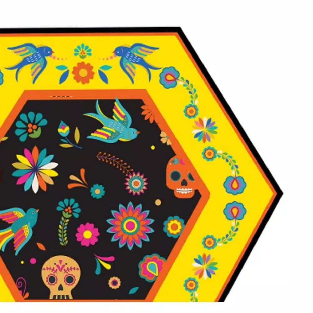 Sugar Plum Party SugarPlum Collection Day of the Dead Hexagon Paper Salad Plates, 16-Piece Set