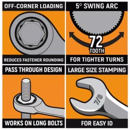 GearWrench 32-Piece SAE/Metric Combination Ratcheting Wrench Set thumbnail 2
