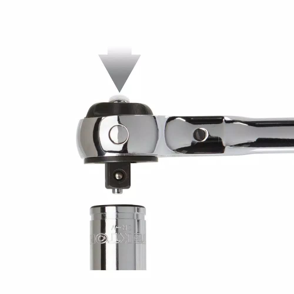 TEKTON 1/4 in. Drive 5 in. Swivel Head Ratchet, 72-Tooth