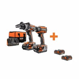 RIDGID 18V Brushless Hammer Drill & Impact Driver Combo Kit with (4) Lithium-Ion Batteries thumbnail 1