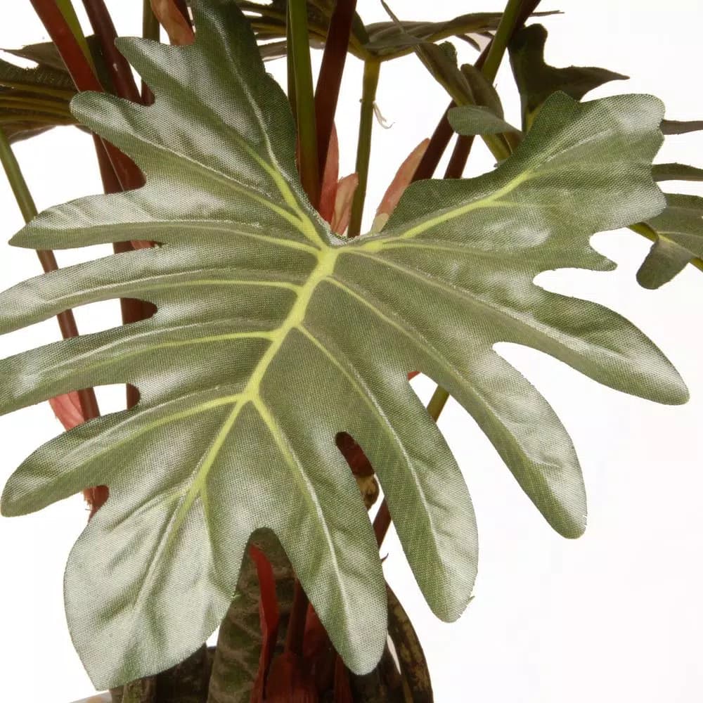 National Tree Company 21 in. Artificial Philodendron Plant in White Ceramic Pot