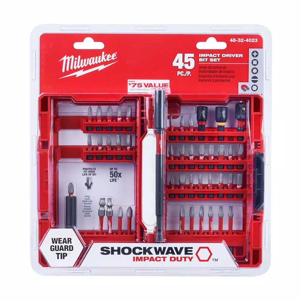 Milwaukee SHOCKWAVE Impact Duty Steel Driver Bit Set, 45-Piece