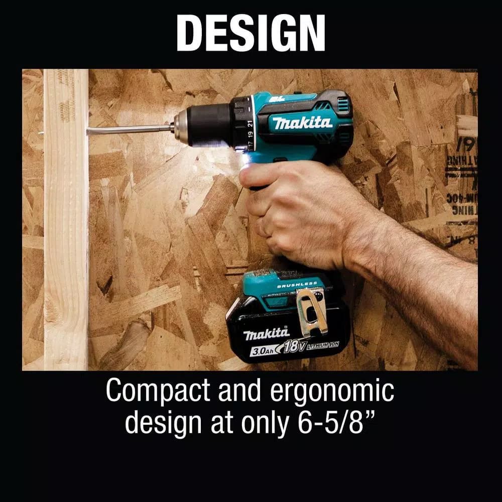 Makita 18V LXT Brushless Cordless 1/2 in. Driver-Drill Kit with 3.0Ah Battery and Charger