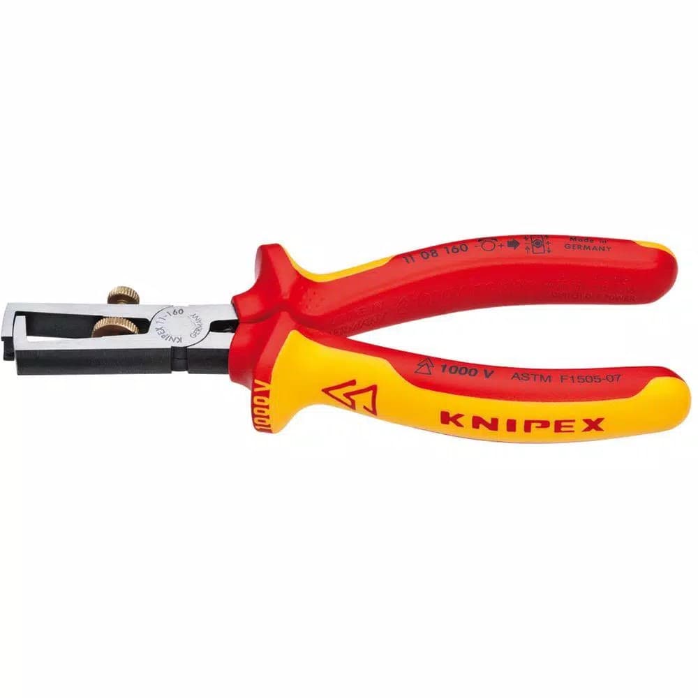 KNIPEX 6-1/4 in. Insulated Wire Stripper for Single and Stranded Conductors