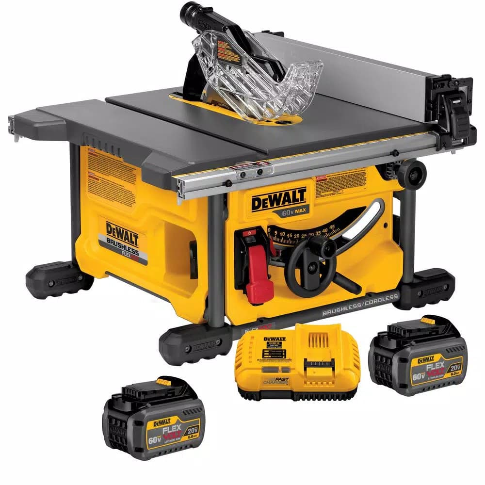 DEWALT FLEXVOLT 60V MAX Cordless Brushless 8-1/4 in. Table Saw Kit with (2) 6.0 Ah Batteries