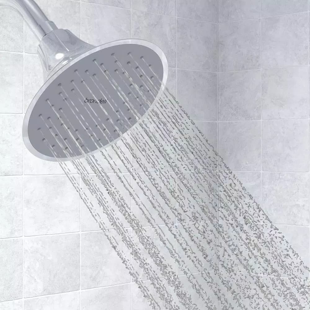 Brondell VivaSpring 6.5 in. Single Wall Mount Fixed Rain Shower Head with KDF Filtration, Chrome