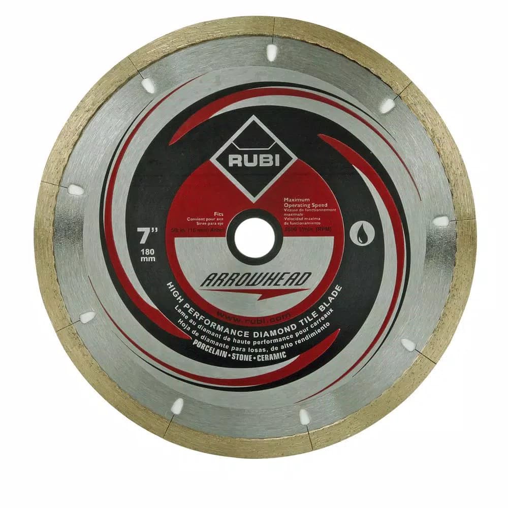 Rubi 7 in. Premium Arrowhead Diamond Turbo Rim Blade for Tile, Porcelain, and Stone