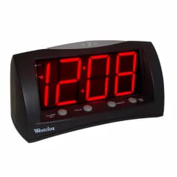 Westclox Digital LED Table Alarm Clock with Oversized Snooze Bar, Black thumbnail 2