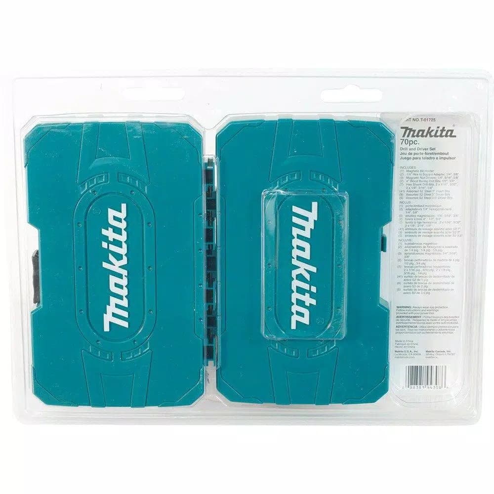 Makita T-01725 70-Piece Impact Drill-Driver Bit Set, S2 Steel