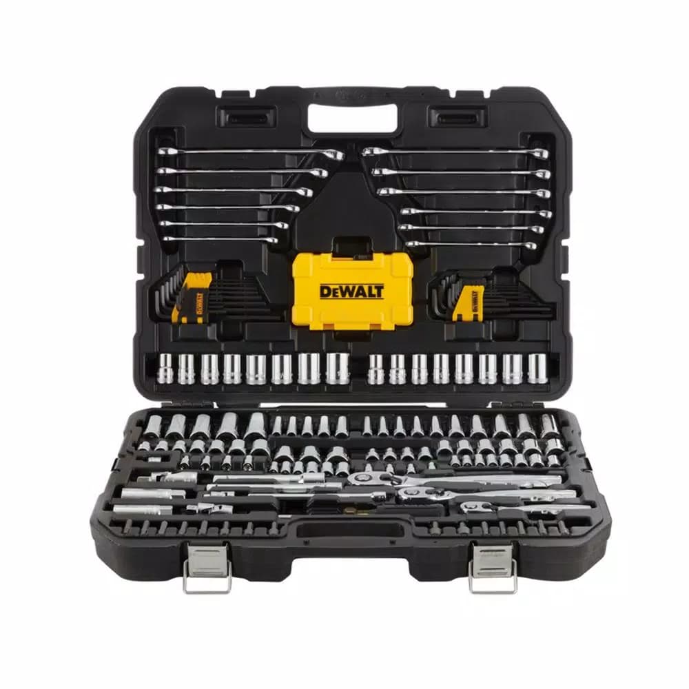 DEWALT 168-Piece Mechanics Tool Set with 1/4 in., 3/8 in., and 1/2 in. Drive Ratchets and Sockets