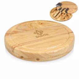 TOSCANA New Orleans Saints Circo Rubberwood Cheese Board Set with 4 Stainless Steel Tools thumbnail 2