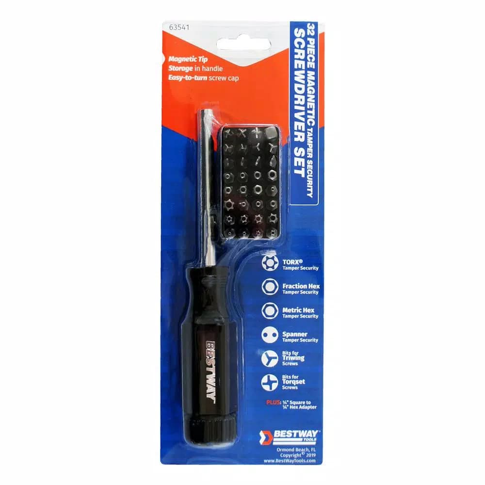 Best Way Tools 32-Piece Magnetic Tamper Proof Security Screwdriver Set with S2 Steel Bits