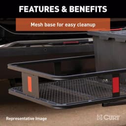 CURT 60" x 24" Black Steel Basket Cargo Carrier, 2" Fixed Shank, 500 lb. Capacity thumbnail 8